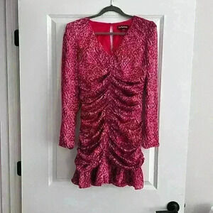 en Saison Razzalind Mini Dress Women's Clothing - Raspberry -Size - LARGE